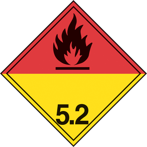 TDG Shipping Labels, Class 5.2, Organic Peroxides, Paper Helyx Safety & Industrial Supplies
