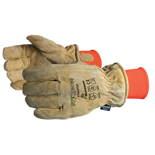 Gant brun SnowForce pour temp&eacute;ratures froides, Taille unique, Paume en Cuir fleur de vache, Doublure en Thinsulate Helyx Safety & Industrial Supplies