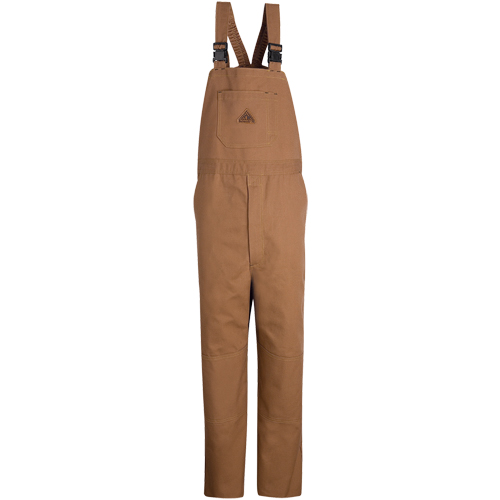 Flame-Resistant Duck Lined Bib Overalls, Medium, Brown Helyx Safety & Industrial Supplies