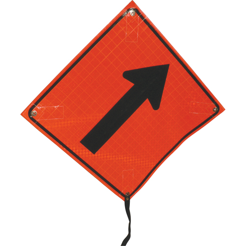 Enseigne enroulable fl&egrave;che oblique vers la droite, 24" x 24", Vinyle, Pictogramme Helyx Safety & Industrial Supplies
