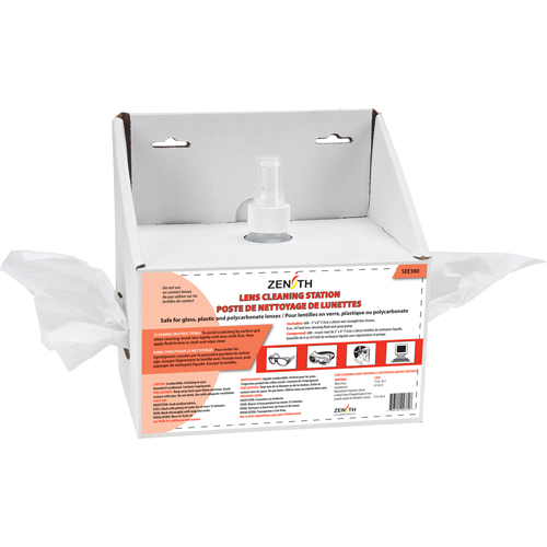 Disposable Lens Cleaning Station, Cardboard, 8" L x 4" D x 8" H Helyx Safety & Industrial Supplies
