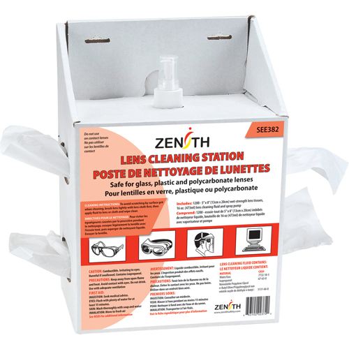 Disposable Lens Cleaning Station, Cardboard, 8" L x 5" D x 12-1/2" H Helyx Safety & Industrial Supplies