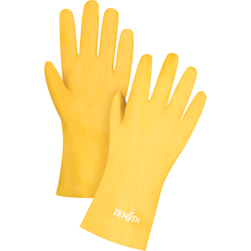 Rough-Finish Chemical-Resistant Gloves, Size 9, 12" L, PVC, Interlock Inner Lining, 47-mil Helyx Safety & Industrial Supplies