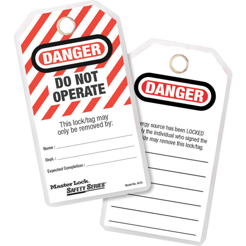 Lockout Tags, Plastic, 3-1/8" W x 6-1/2" H, English Helyx Safety & Industrial Supplies