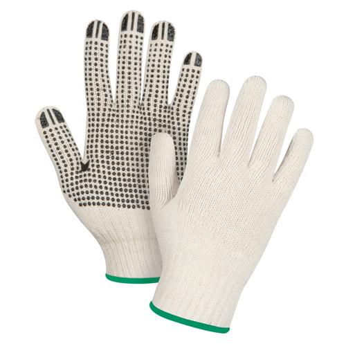 Lightweight Dotted String Knit Gloves, Poly/Cotton, Single Sided, 7 Gauge, Medium Helyx Safety & Industrial Supplies