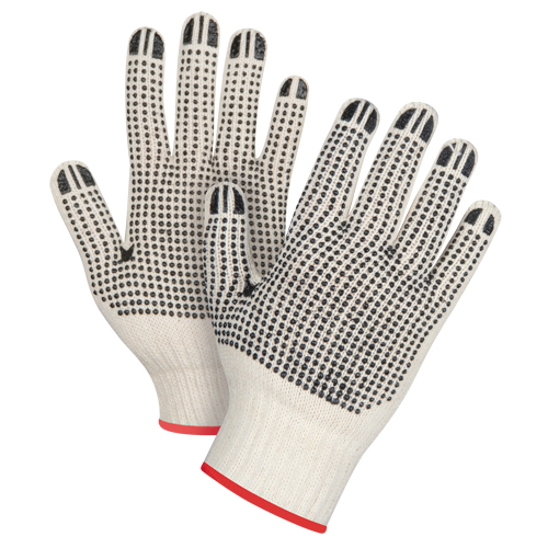 Gants tricot&eacute;s de poids lourd &agrave; deux c&ocirc;t&eacute;s avec pois, Poly/coton, Deux c&ocirc;t&eacute;s, Calibre 7, Petit Helyx Safety & Industrial Supplies