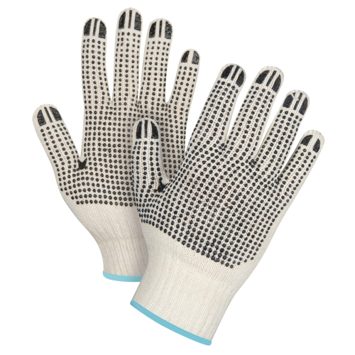 Heavyweight Double-Sided Dotted String Knit Gloves, Poly/Cotton, Double Sided, 7 Gauge, X-Large Helyx Safety & Industrial Supplies