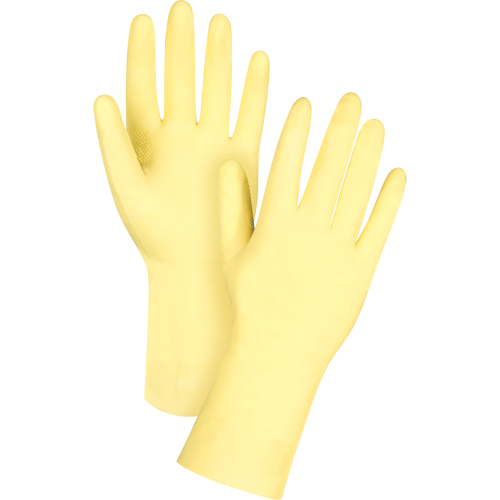 Gants jaune canari r&eacute;sistants aux produits chimiques, Taille 7, 12" lo, Latex, Doublure en Ouat&eacute;e, 18 mils Helyx Safety & Industrial Supplies