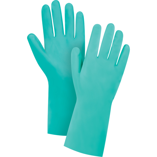 Diamond-Grip Chemical-Resistant Gloves, Size 7, 13" L, Nitrile, Flock-Lined Inner Lining, 15-mil Helyx Safety & Industrial Supplies