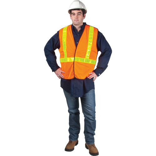 5-Point Tear-Away Traffic Safety Vest, High Visibility Orange, Medium, Polyester Helyx Safety & Industrial Supplies