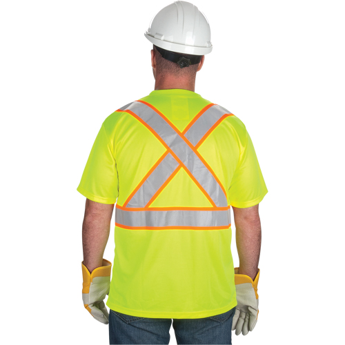 T-shirt conforme &agrave; la CSA, Polyester, Moyen, Jaune lime haute visibilit&eacute; Helyx Safety & Industrial Supplies