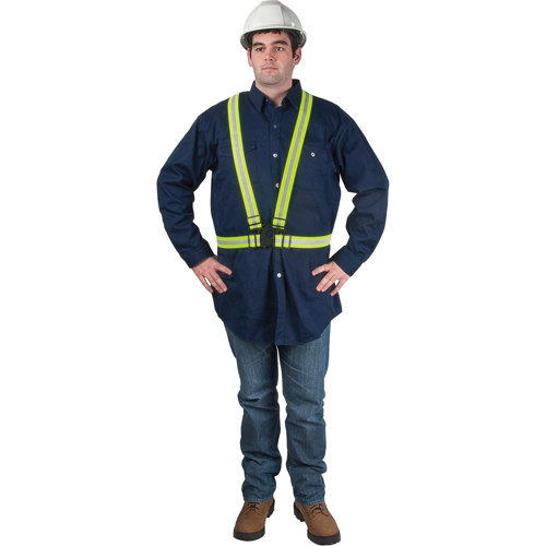 Standard-Duty Safety Harness, High Visibility Lime-Yellow, Silver Reflective Colour, Large Helyx Safety & Industrial Supplies