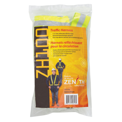 Harnais de s&eacute;curit&eacute; d'usage standard, Jaune lime haute visibilit&eacute;, Couleur r&eacute;fl&eacute;chissante Argent, Moyen Helyx Safety & Industrial Supplies