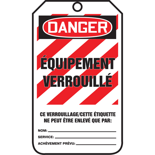 Lockout Tags, Cardstock, 3-3/8" W x 5-7/8" H, French Helyx Safety & Industrial Supplies