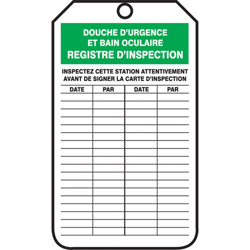 Inspection Tags, Cardstock, 3-1/8" W x 5-7/8" H, French Helyx Safety & Industrial Supplies