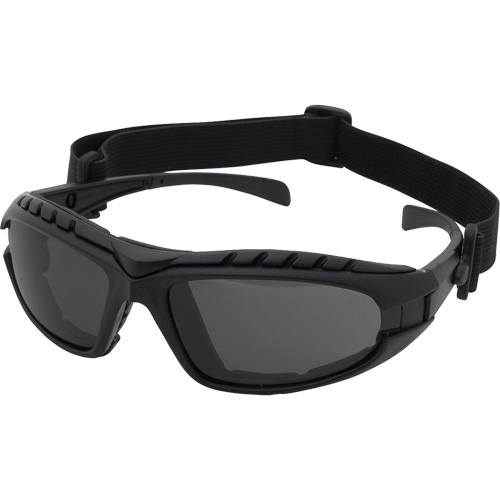 Lunettes de s&eacute;curit&eacute; &agrave; monture noire Dustdevil, Lentille Gris, Antibu&eacute;e/Anti-&eacute;gratignures, ANSI Z87+/R&eacute;pond ou surpasse la norme CSA Z94.3 Helyx Safety & Industrial Supplies