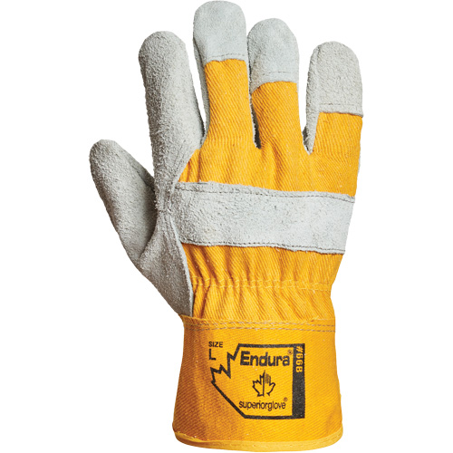 Gants d'ajusteur Endura, Grand, Paume en Cuir refendu, Doublure en Coton Helyx Safety & Industrial Supplies