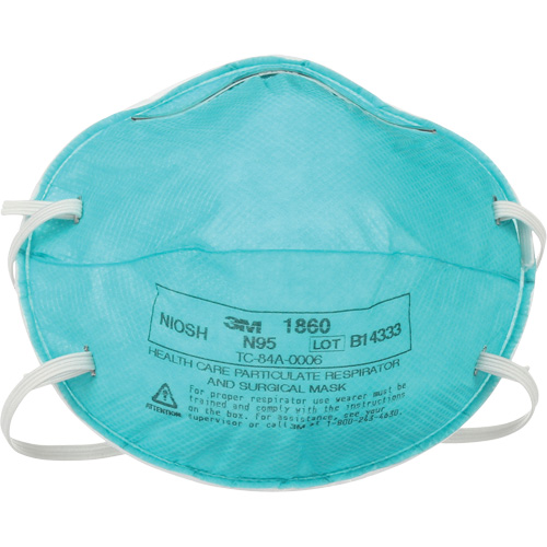 Respirateur 1860 contre les particules pour les soins de la sant&eacute;, N95, Certifi&eacute; NIOSH Helyx Safety & Industrial Supplies