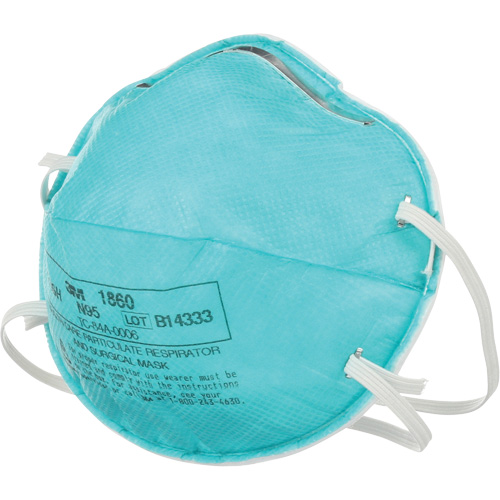 Respirateur 1860 contre les particules pour les soins de la sant&eacute;, N95, Certifi&eacute; NIOSH Helyx Safety & Industrial Supplies