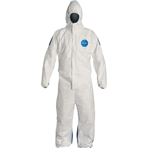Combinaisons avec capuchon, T-Grand, Bleu/Blanc, Tyvek 400 D Helyx Safety & Industrial Supplies