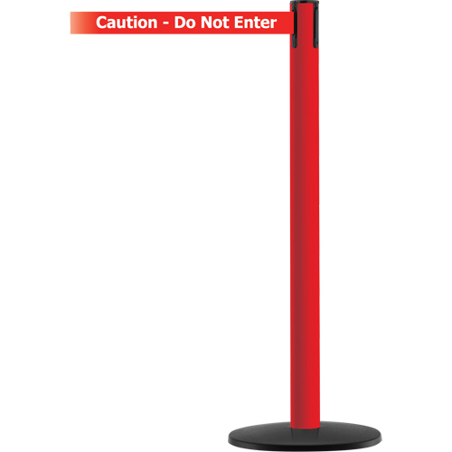 Advance TensaBarrier&reg; Barrier Post, Steel, 36" H, White/Red Tape, 7.5' Tape Length Helyx Safety & Industrial Supplies