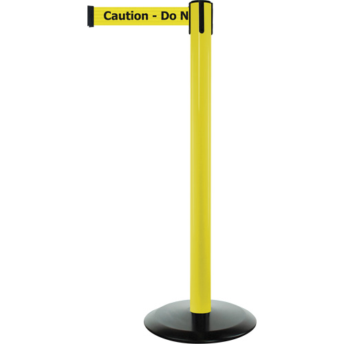 Montant pour syst&egrave;me Advance TensaBarrier, Acier, 36" h, Ruban Noir/Jaune, Longueur du ruban 7,5' Helyx Safety & Industrial Supplies
