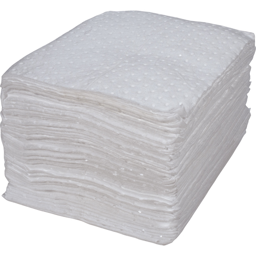 Feuilles absorbantes li&eacute;es de premi&egrave;re qualit&eacute;, Huile seulement, 15" x 17", 25 gal. d'absorption Helyx Safety & Industrial Supplies
