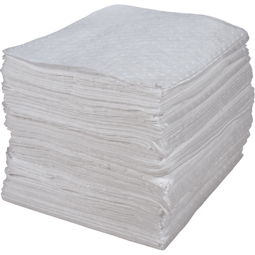 Feuilles absorbantes li&eacute;es de premi&egrave;re qualit&eacute;, Huile seulement, 15" x 17", 30 gal. d'absorption Helyx Safety & Industrial Supplies
