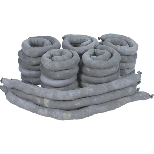 Sorbents Socks, Universal, 50 gal. Absorbancy, 3" W x 4' L, Pack of 30 Helyx Safety & Industrial Supplies
