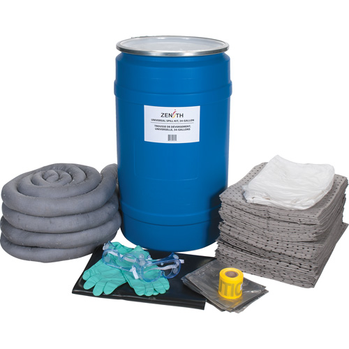 Large-Capacity Spill Kit, Universal, Drum, 30 US gal. Absorbancy Helyx Safety & Industrial Supplies