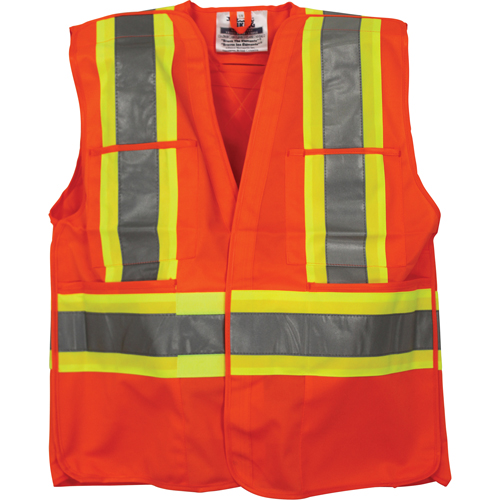 Veste de s&eacute;curit&eacute; pour la circulation, Orange haute visibilit&eacute;, Moyen/Petit, Polyester Helyx Safety & Industrial Supplies