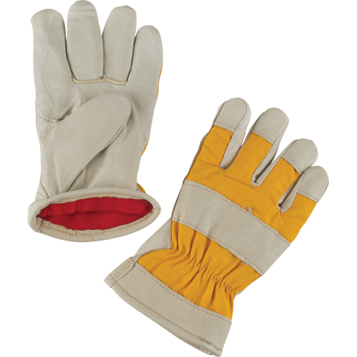 Gants de travail doubl&eacute;s pour l'hiver de premi&egrave;re qualit&eacute;, 2T-Grand, Paume en Cuir fleur de porc, Doublure en Molleton de mousse Helyx Safety & Industrial Supplies