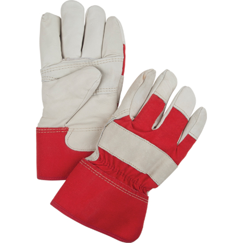 Gants d'ajusteur rouge & blanc doubl&eacute;s pour l'hiver, Grand, Paume en Cuir fleur de vache, Doublure en Boa Helyx Safety & Industrial Supplies