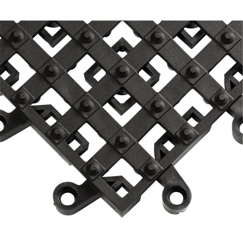 Tapis ErgoDeck avec crampons antid&eacute;rapants int&eacute;gr&eacute;s No 553, PVC, 1-1/2' la c, 1-1/2' lo, 7/8" &eacute;paisseur, Noir Helyx Safety & Industrial Supplies