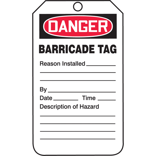 Safety Tags, Plastic, 3-1/4" W x 5-3/4" H, English Helyx Safety & Industrial Supplies