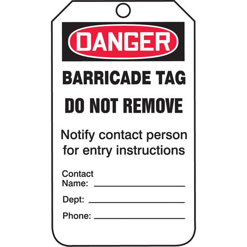 Safety Tags, Plastic, 3-1/4" W x 5-3/4" H, English Helyx Safety & Industrial Supplies