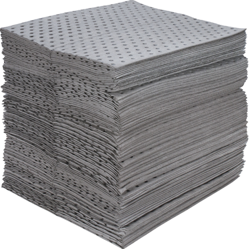 Feuilles absorbantes en fibres fines de calibre industriel, Universel, 15" x 17", 40 gal. d'absorption Helyx Safety & Industrial Supplies