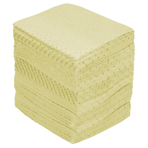 Feuilles absorbantes en fibres fines de calibre industriel, Mati&egrave;res dangereuses, 15" x 17", 35 gal. d'absorption Helyx Safety & Industrial Supplies