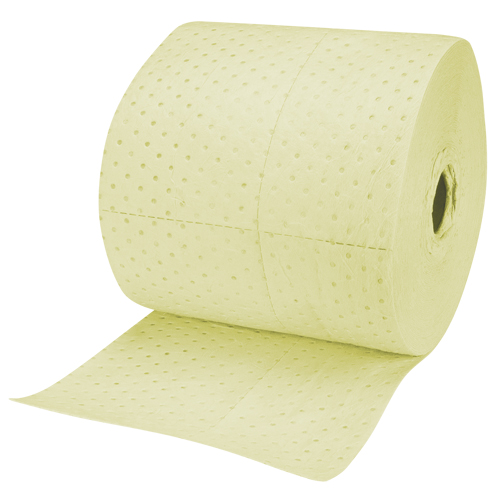 Industrial-Grade Fine Fibre Sorbent Rolls, Mediumweight, 150' L x 15" W, 25 gal. Absorbancy Helyx Safety & Industrial Supplies