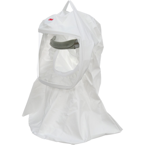 Cagoule Versaflo de haute durabilit&eacute; avec coiffe int&eacute;gr&eacute;e, Grand/Moyen, Coiffe souple, Bavette Simple Helyx Safety & Industrial Supplies