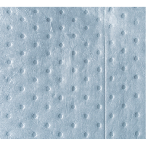 Feuilles absorbantes bleues li&eacute;es de premi&egrave;re qualit&eacute;, Huile seulement, 15" x 17", 15 gal. d'absorption Helyx Safety & Industrial Supplies