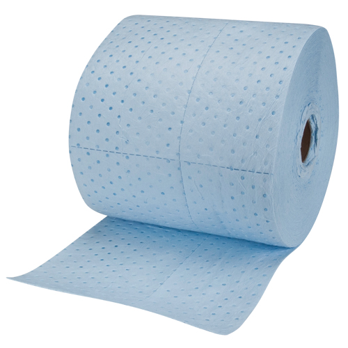 Premium Blue Bonded Sorbent Pads, Lightweight, 150' L x 15" W, 20 gal. Absorbancy Helyx Safety & Industrial Supplies