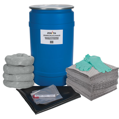Shop Spill Kit, Universal, Drum, 30 US gal. Absorbancy Helyx Safety & Industrial Supplies