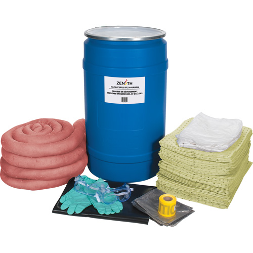 Spill Kit, Hazmat, Drum, 30 US gal. Absorbancy Helyx Safety & Industrial Supplies