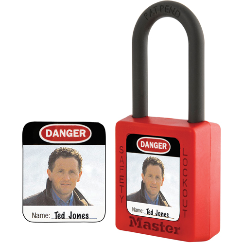 &eacute;tiquettes d'identification &agrave; photo pour cadenas en thermoplastique Zenex Helyx Safety & Industrial Supplies