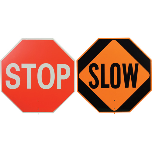 Double-Sided "Stop/Slow" Traffic Control Sign Helyx Safety & Industrial Supplies