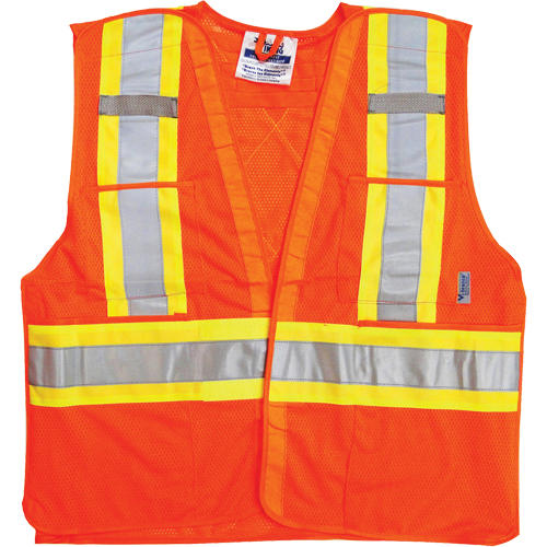 Vestes de s&eacute;curit&eacute; pour la circulation, Orange haute visibilit&eacute;, Moyen/Petit, Polyester Helyx Safety & Industrial Supplies