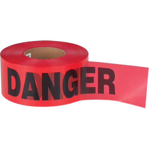 "Danger" Barricade Tape, Bilingual, 3" W x 1000' L, 1.5 mils, Black on Red Helyx Safety & Industrial Supplies