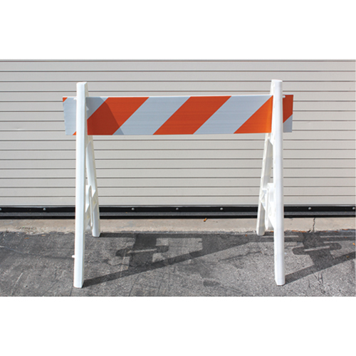 Barricades, A-Frame, 96" L x 40" H, Orange/White Helyx Safety & Industrial Supplies