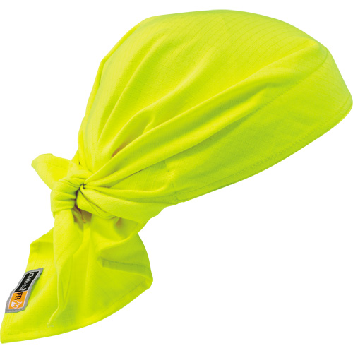 Chill-Its&reg; 6710FR FR Cooling Triangle Hat, High Visibility Lime-Yellow Helyx Safety & Industrial Supplies